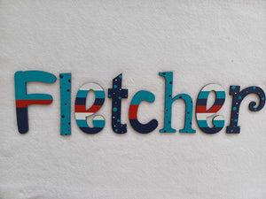 Fletcher - small letters suitable for a door.