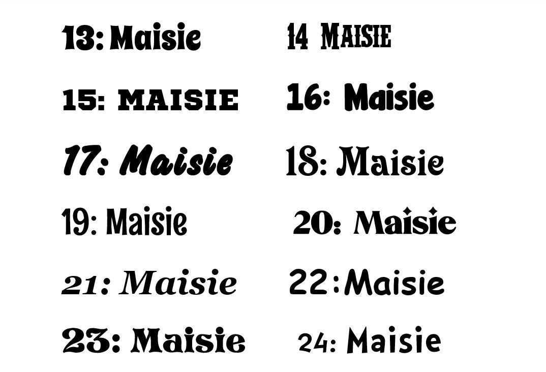 Jungle/Safari - Made to order - 20cm high for the uppercase letter with proportionate lowercase letters.