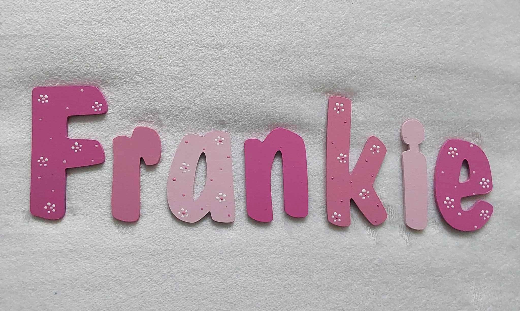 Frankie - small letters suitable for a door.