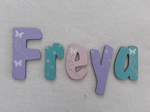 Freya - small letters suitable for a door.