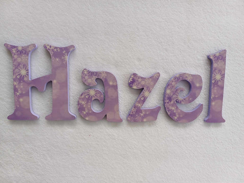 Hazel - small letters suitable for a door.