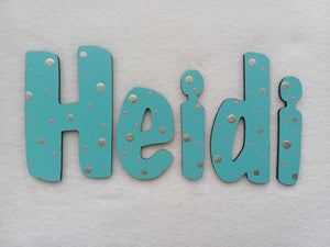 Heidi - small letters suitable for a door.