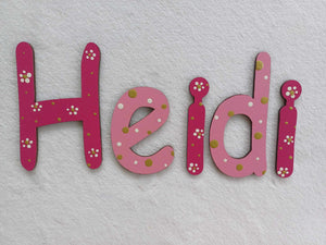 Heidi - small letters suitable for a door.