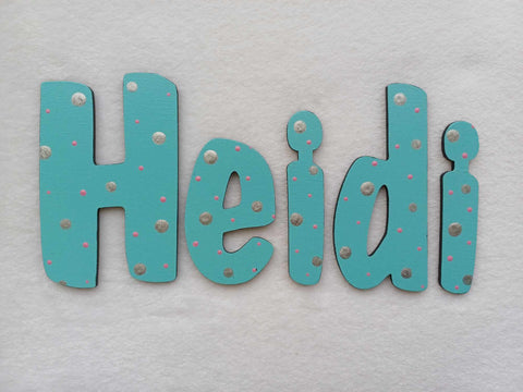 Heidi - small letters suitable for a door.