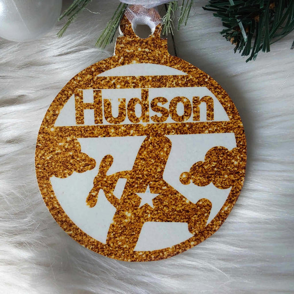 Plane Christmas Decoration - Personalised in any name