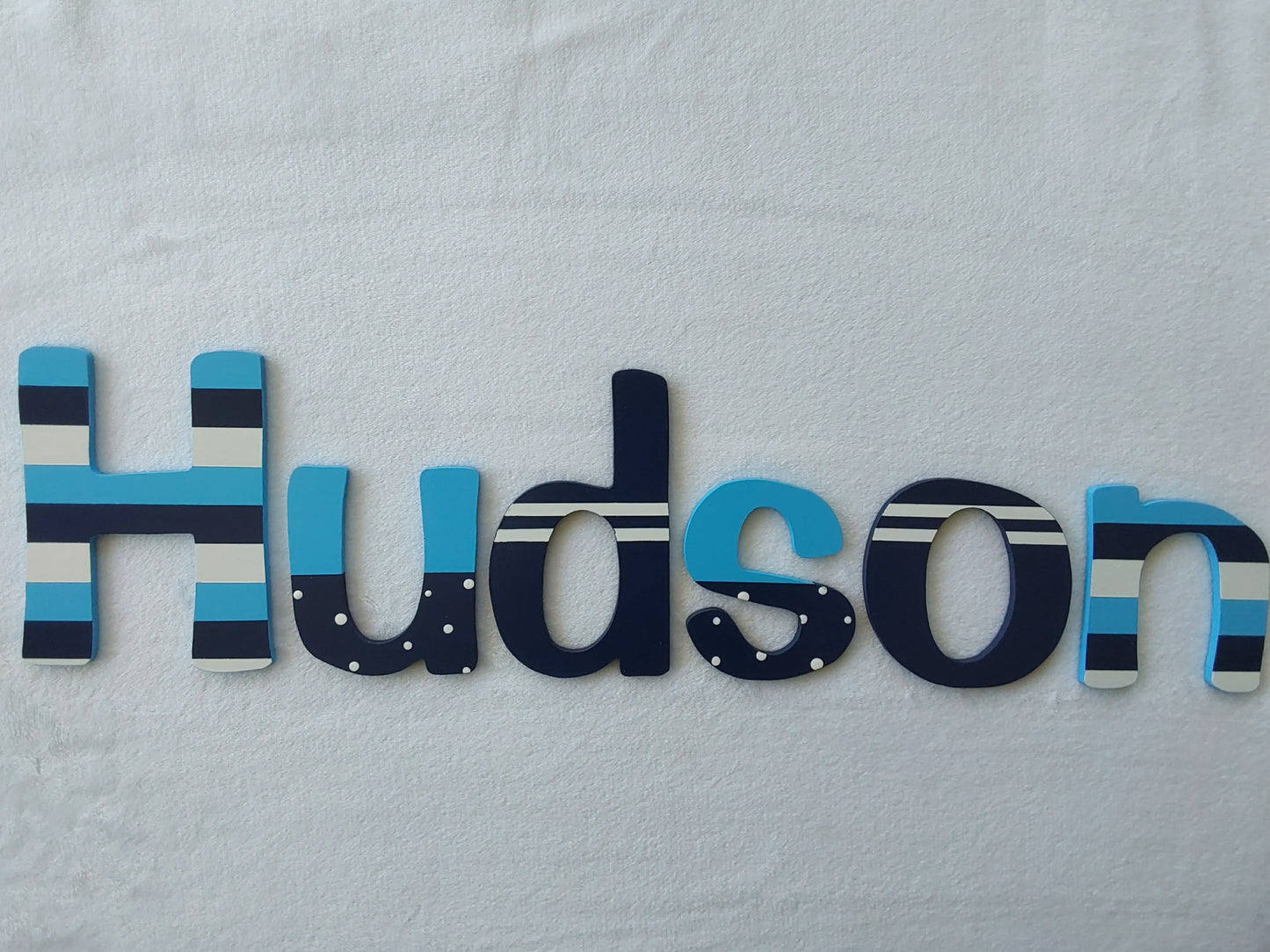 Personalised Names - 10cm high for the uppercase letter - Hudson design and colour.
