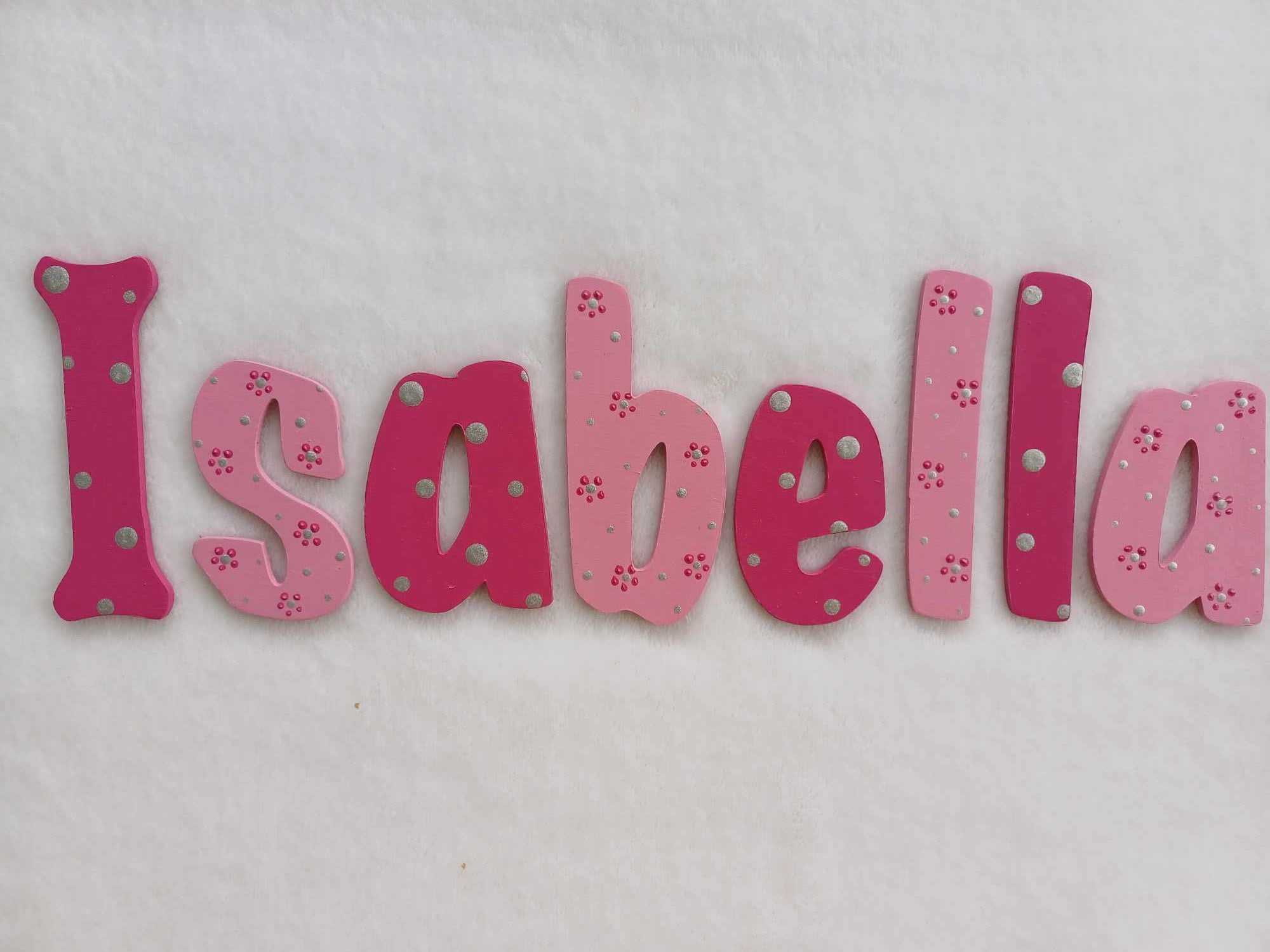 Isabella - small letters suitable for a door.