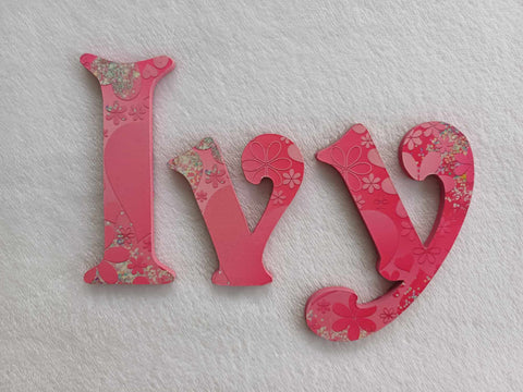 Ivy - small letters suitable for a door.