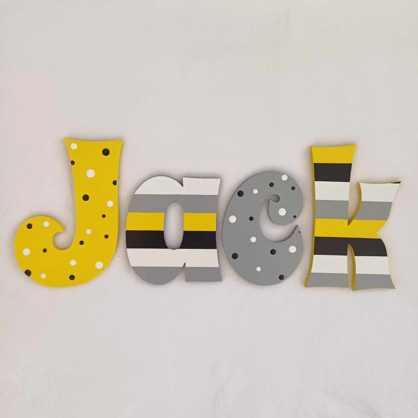 Personalised Names - 20cm high for the uppercase letter - Jack design and colour.