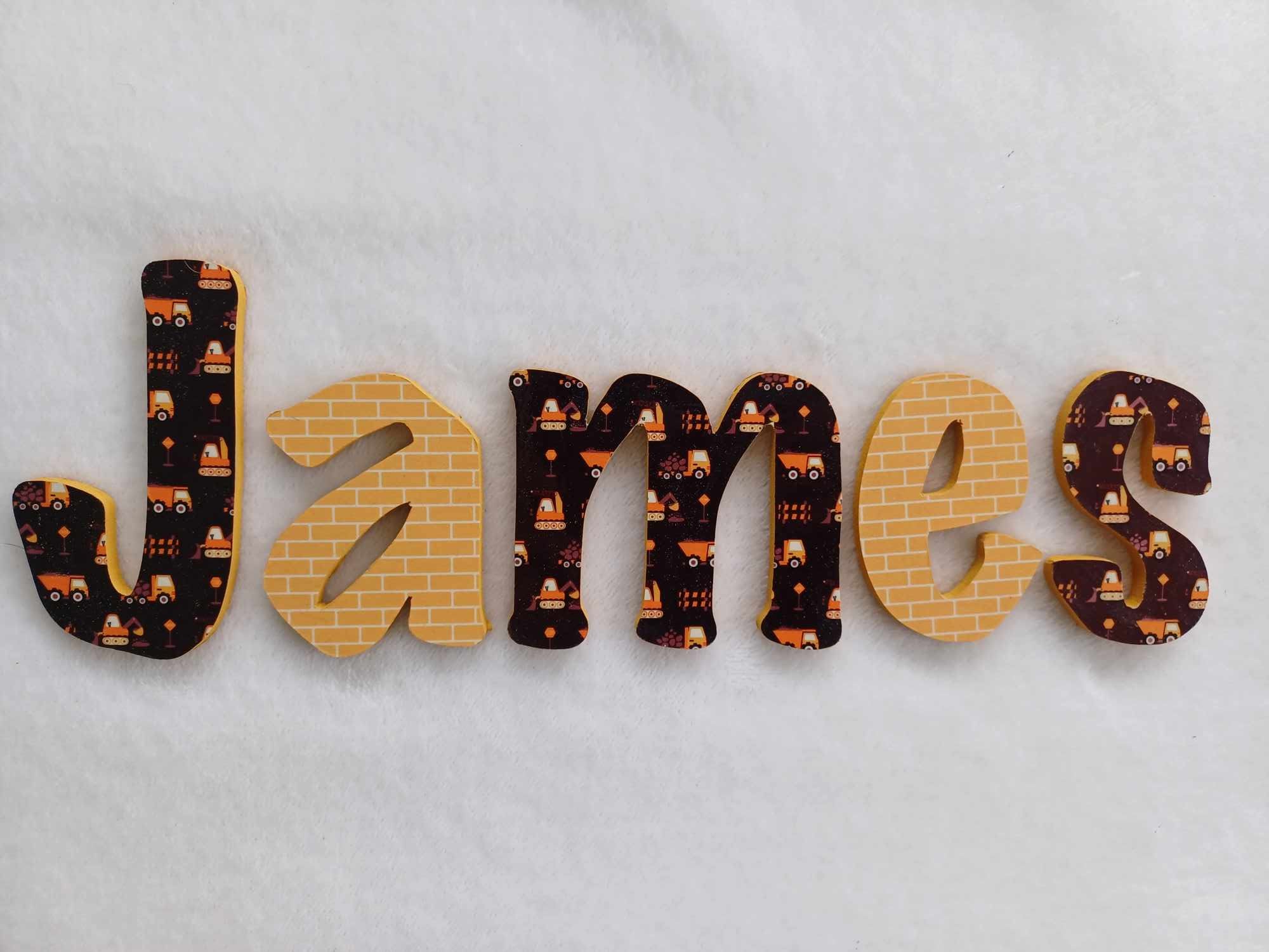 James - small letters suitable for a door.