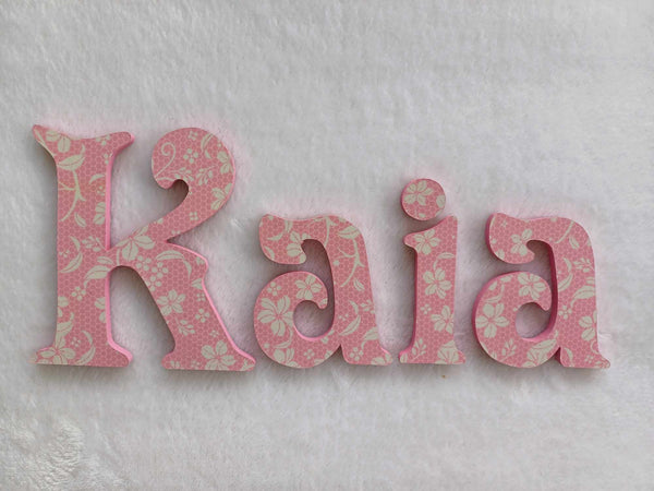 Personalised Names - 10cm high for the uppercase letter - Amelia design and colour.