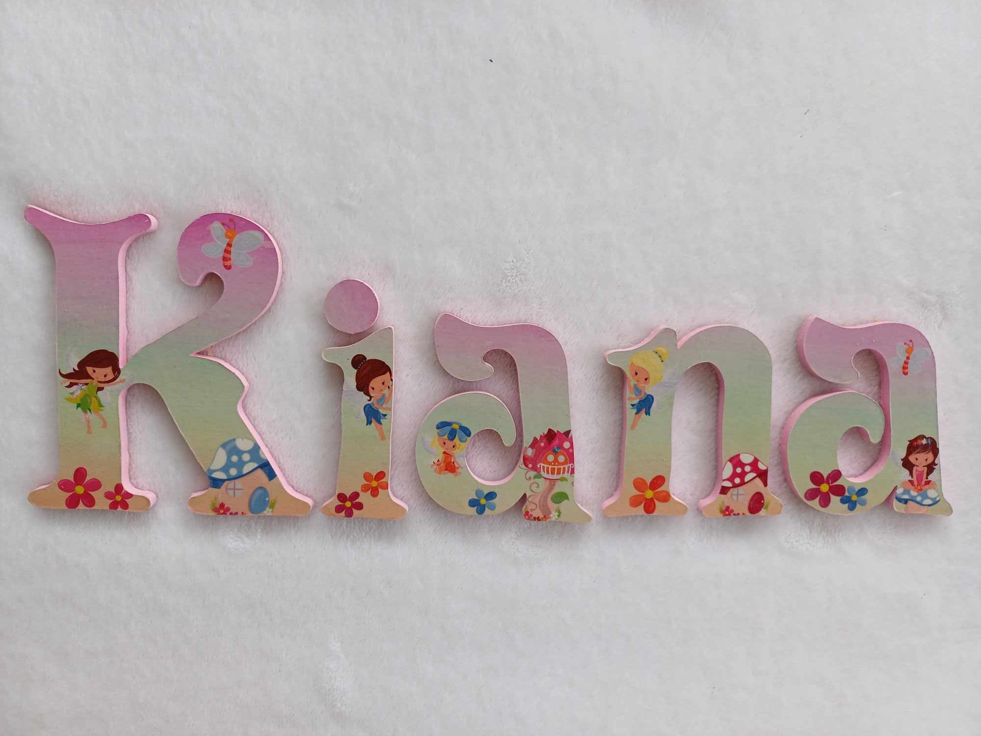 Kiana - small letters suitable for a door.