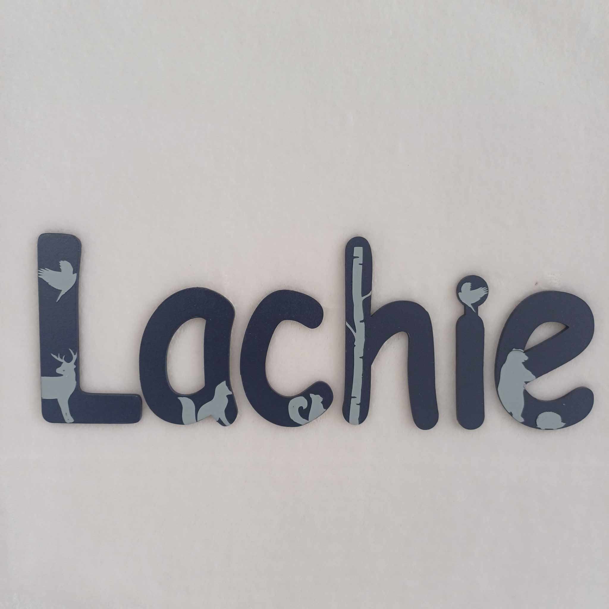 Lachie - small letters suitable for a door.