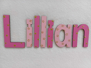 Lillian - small letters suitable for a door.