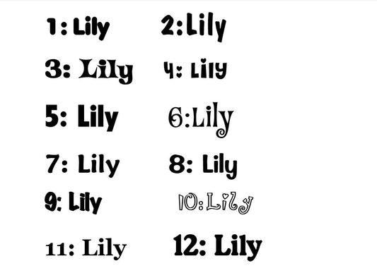 Personalised Names - 20cm high for the uppercase letter - Lily design and colour.