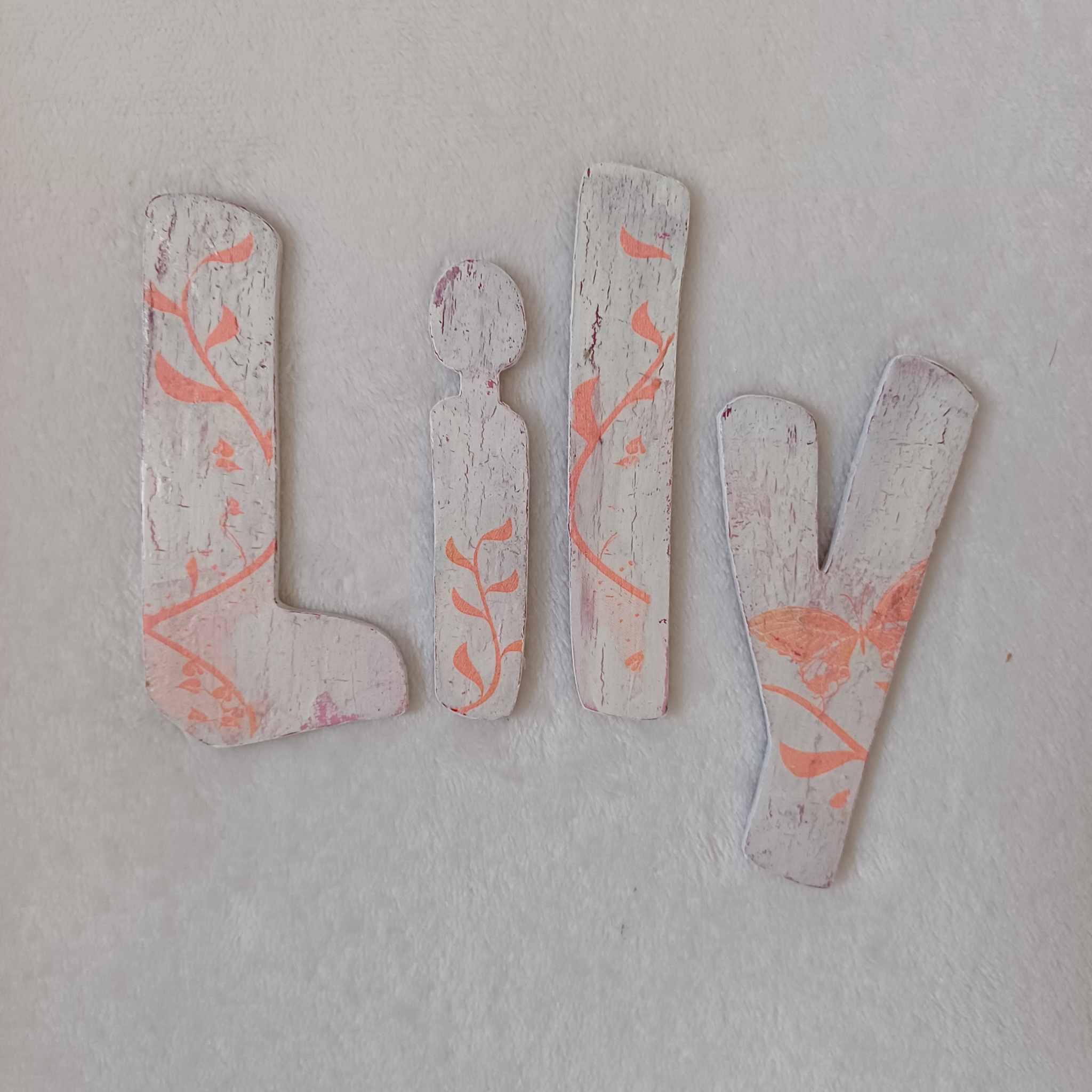 Lily - small letters suitable for a door.