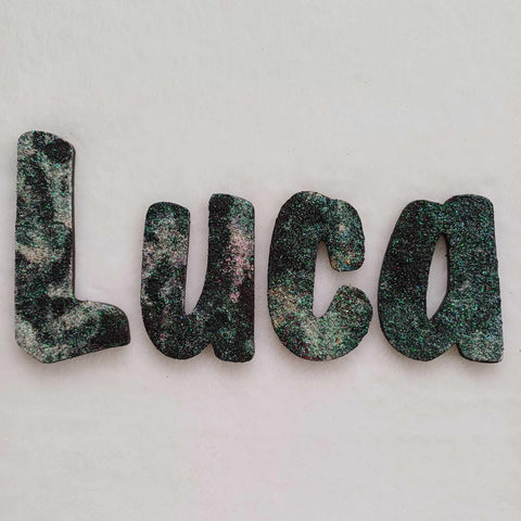 Luca - small letters suitable for a door.