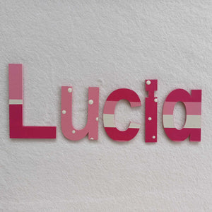 Lucia - small letters suitable for a door.