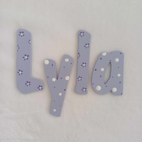 Lyla - small letters suitable for a door.