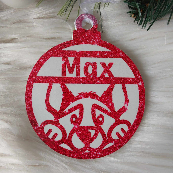 Dog Design 2 Christmas Decoration - Personalised in any name