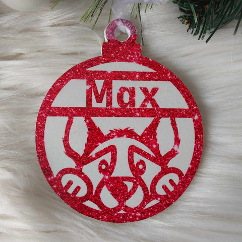 Dog Design 2 Christmas Decoration - Personalised in any name