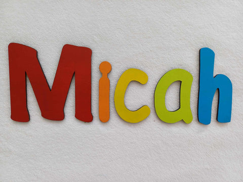 Micah - small letters suitable for a door.