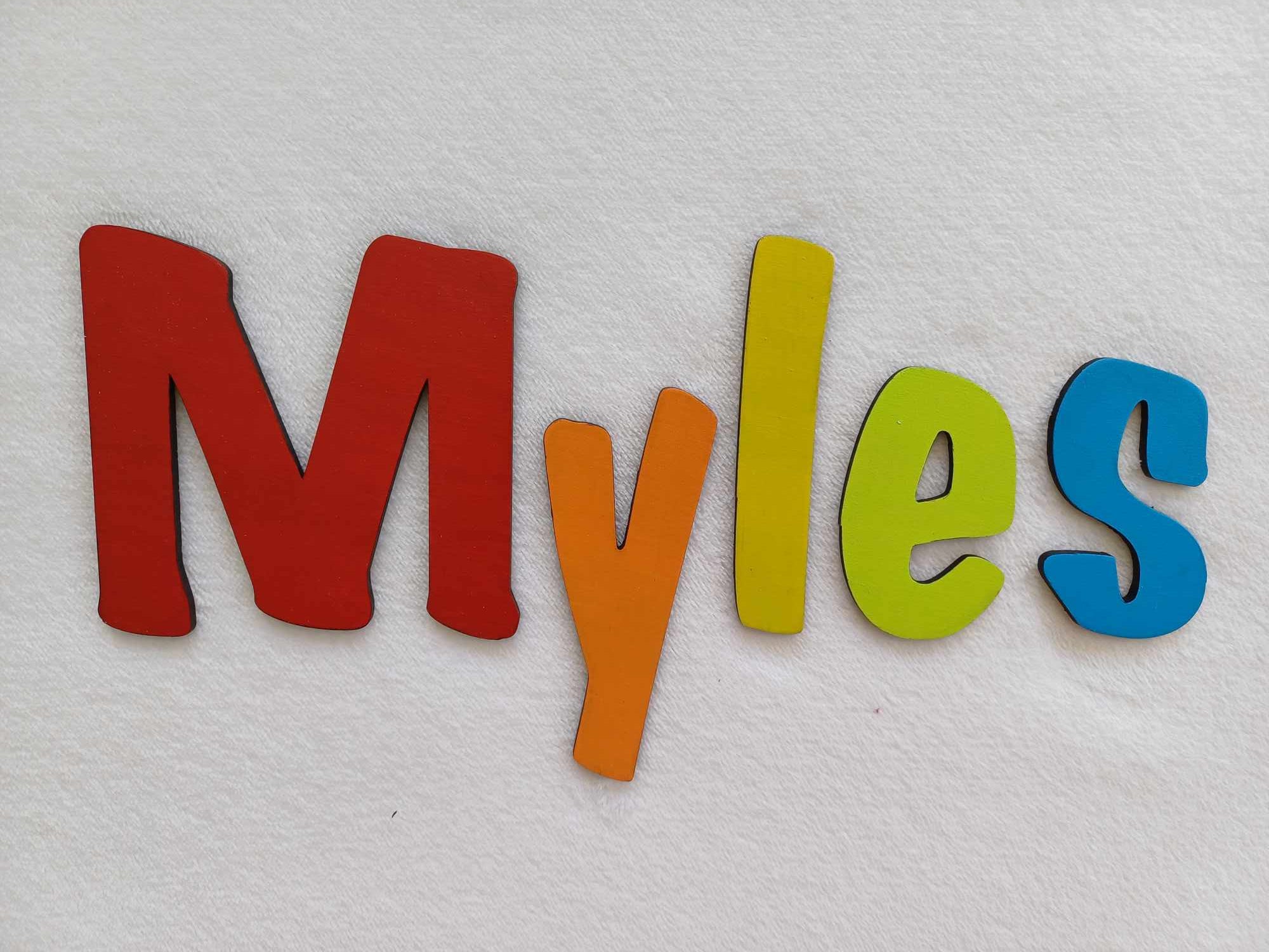 Myles - small letters suitable for a door.