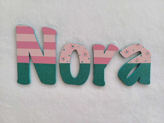 Nora - small letters suitable for a door.