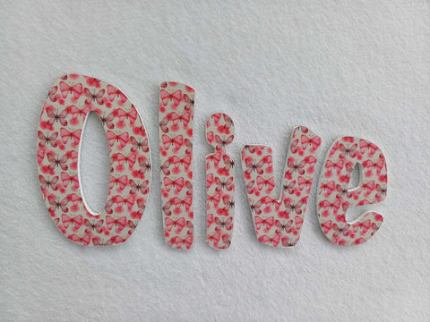 Olive - small letters suitable for a door.