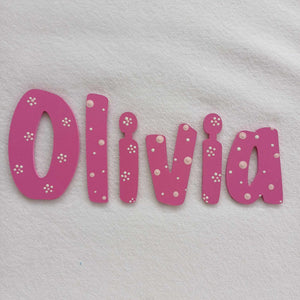 Olivia - small letters suitable for a door.