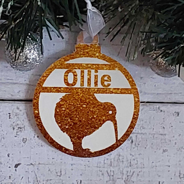 Kiwi Christmas Decoration - Personalised in any name