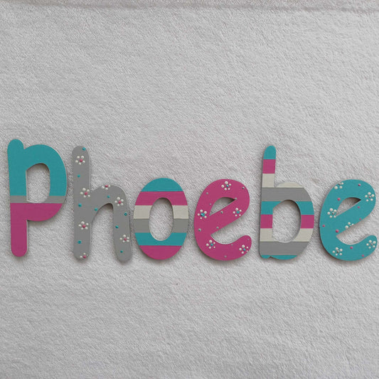 Phoebe - small letters suitable for a door.