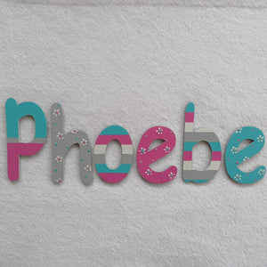 Phoebe - small letters suitable for a door.