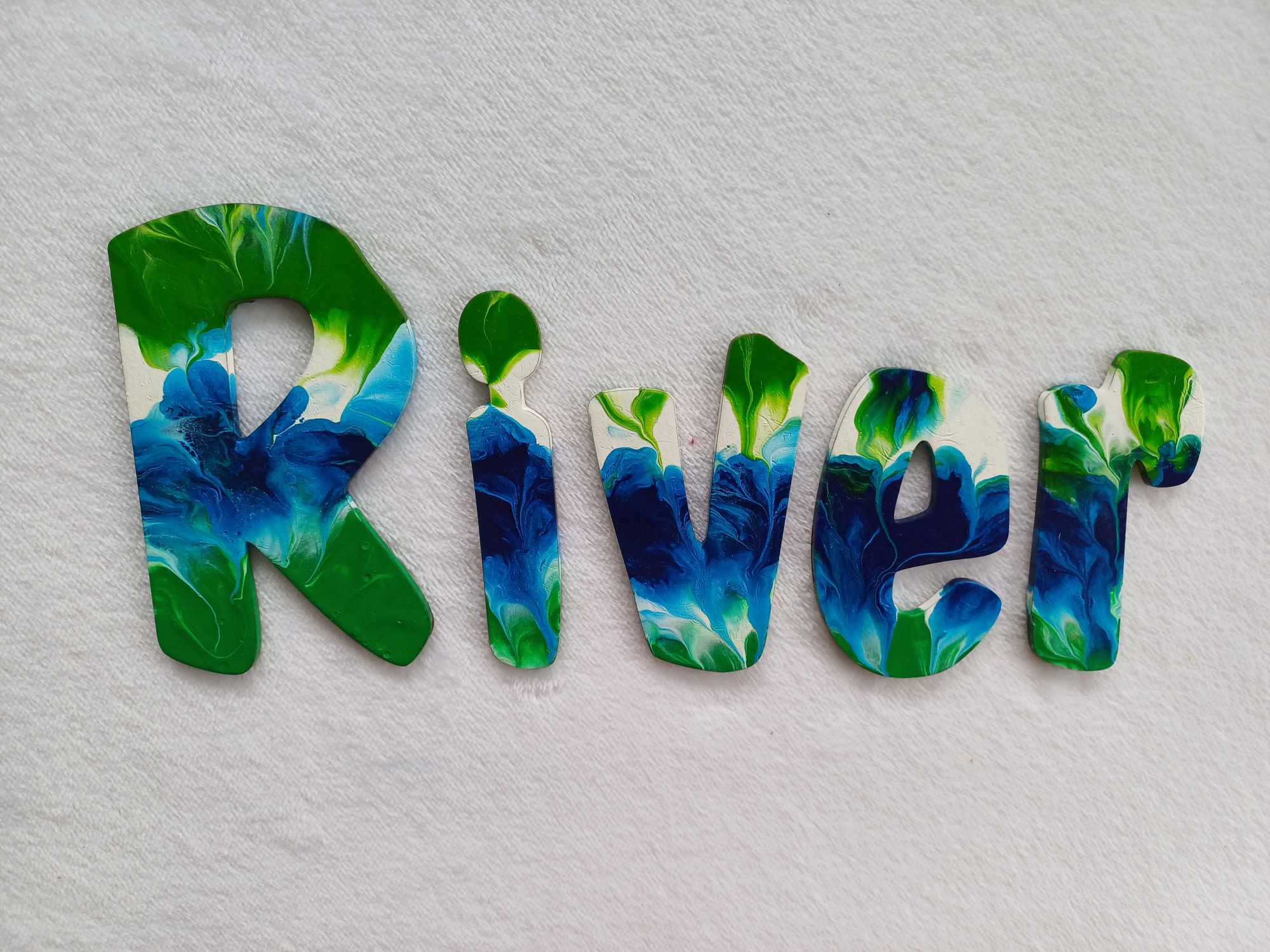 River - small letters suitable for a door.