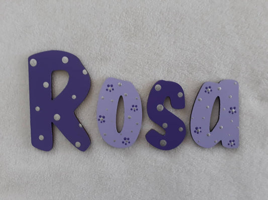 Rosa - small letters suitable for a door.