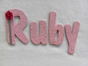 Ruby small letters suitable for a door.