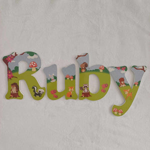 Ruby -  letters suitable for a door or wall.