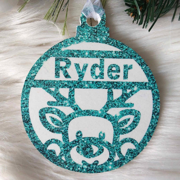 Reindeer Christmas Decoration - Personalised in any name