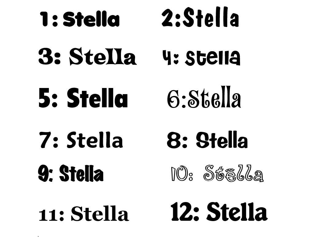 Personalised Names - 20cm high for the uppercase letter - Imogen design and colour.