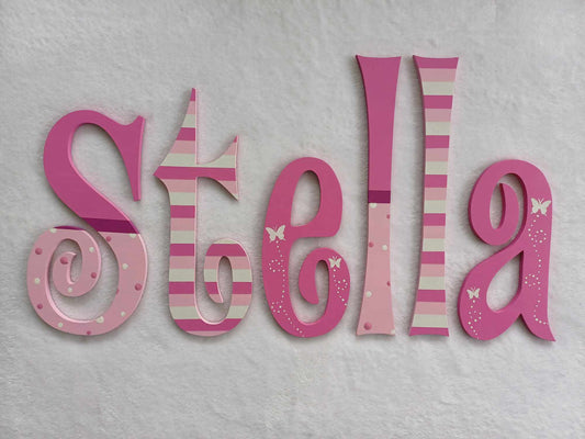 Personalised Names - 20cm high for the uppercase letter - Stella design and colour.