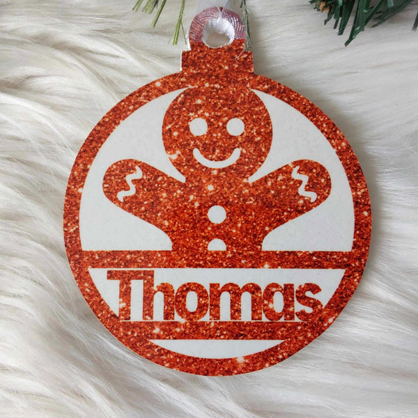 Ginger Bread Christmas Decoration - Personalised in any name