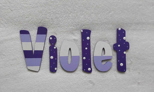 Violet - small letters suitable for a door.