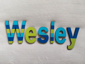 Wesley - small letters suitable for a door.