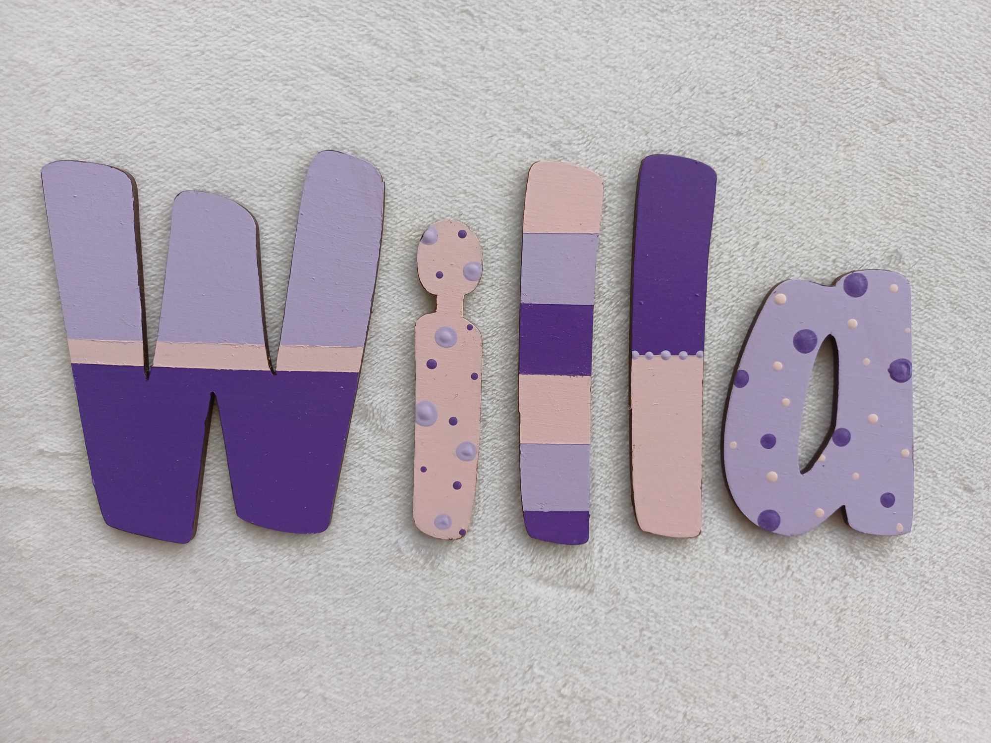 Willa - small letters suitable for a door. – Maisie & Me. NZ