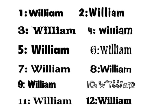 Personalised Names - 20cm high for the uppercase letter - William design and colour.