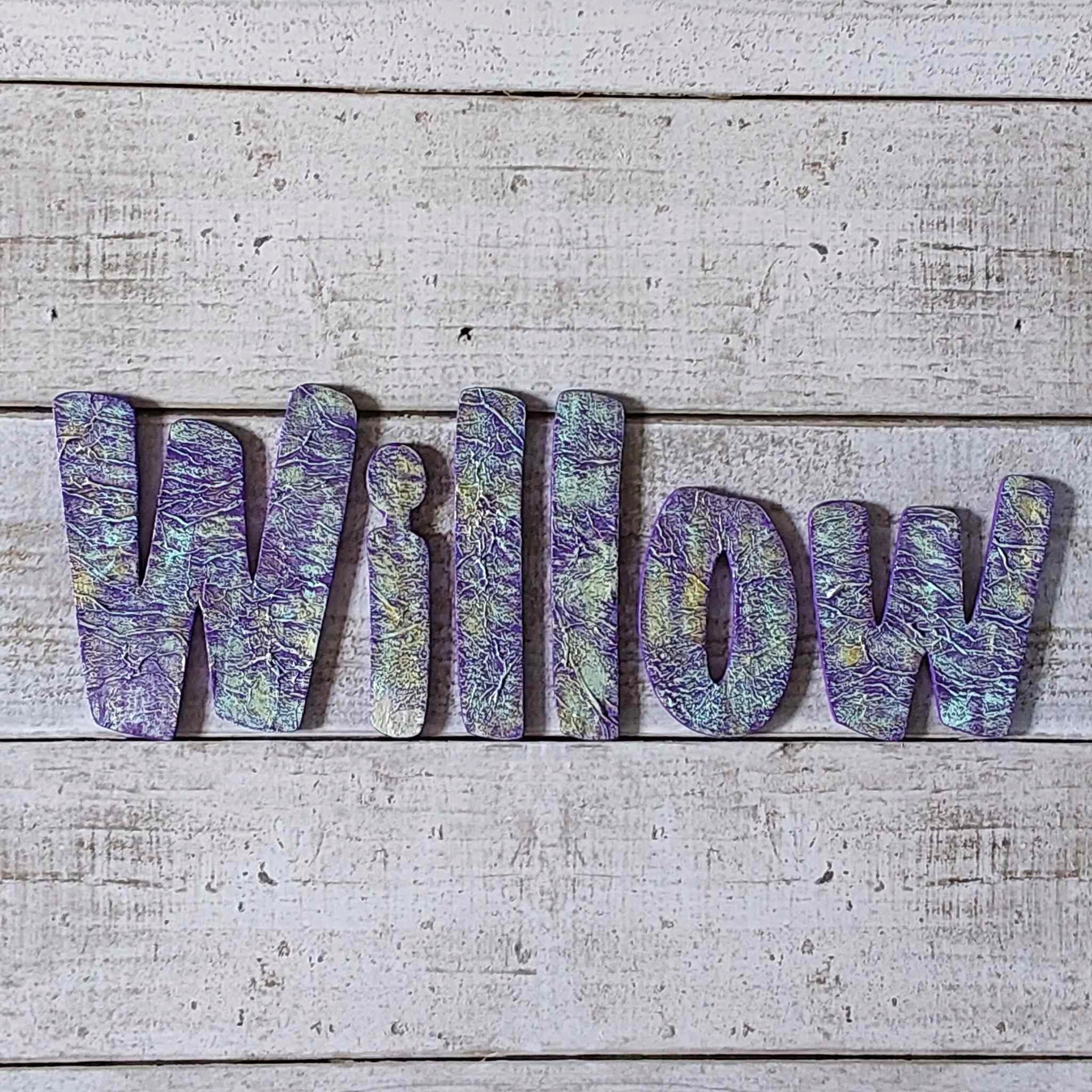 Willow - small letters suitable for a door.