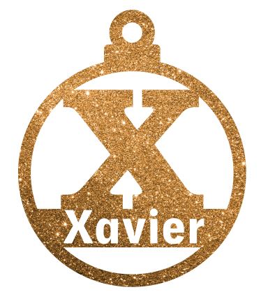 Letter X Christmas Decoration - Personalised in any name