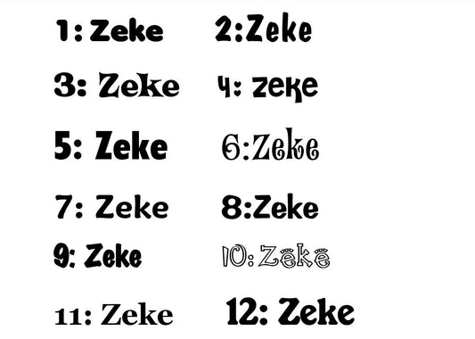 Personalised Names - 20cm high for the uppercase letter - Zeke design and colour.