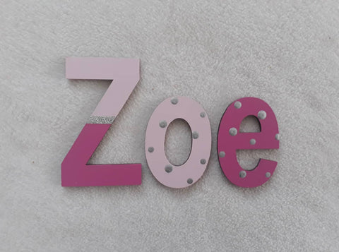 Zoe - small letters suitable for a door.