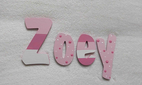 Zoey - small letters suitable for a door.